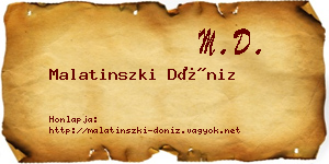 Malatinszki Döniz névjegykártya